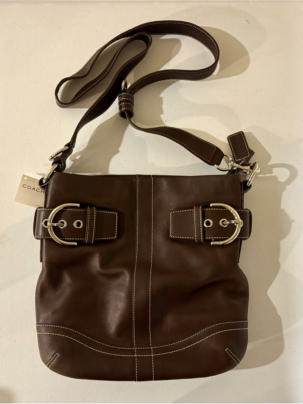 Coach Soho Dark Brown Leather Soft Duffle Shoulder/Crossbody Bag G05Q - 1452 NWT